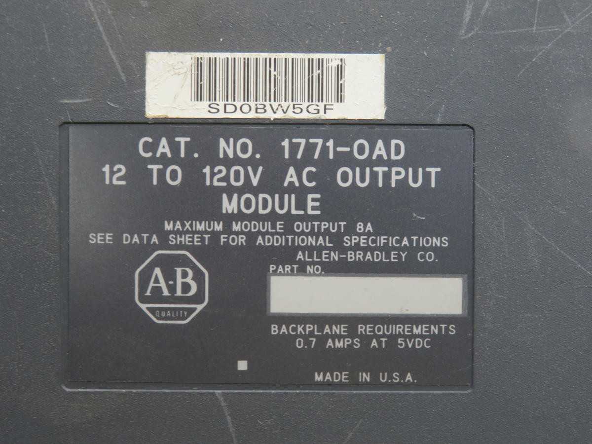ALLEN BRADLEY 1771-OAD OUTPUT MODULE T241113 - AUTOMATION & CONTROLS