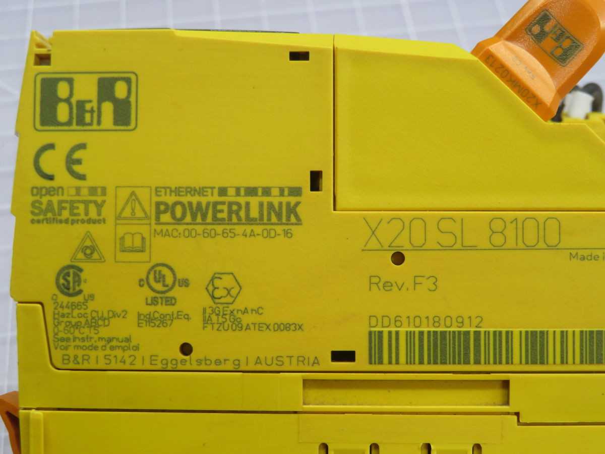 B&R X20 SL 8100 SAFETY CONTROLLER T261099 - MOTOR DRIVES