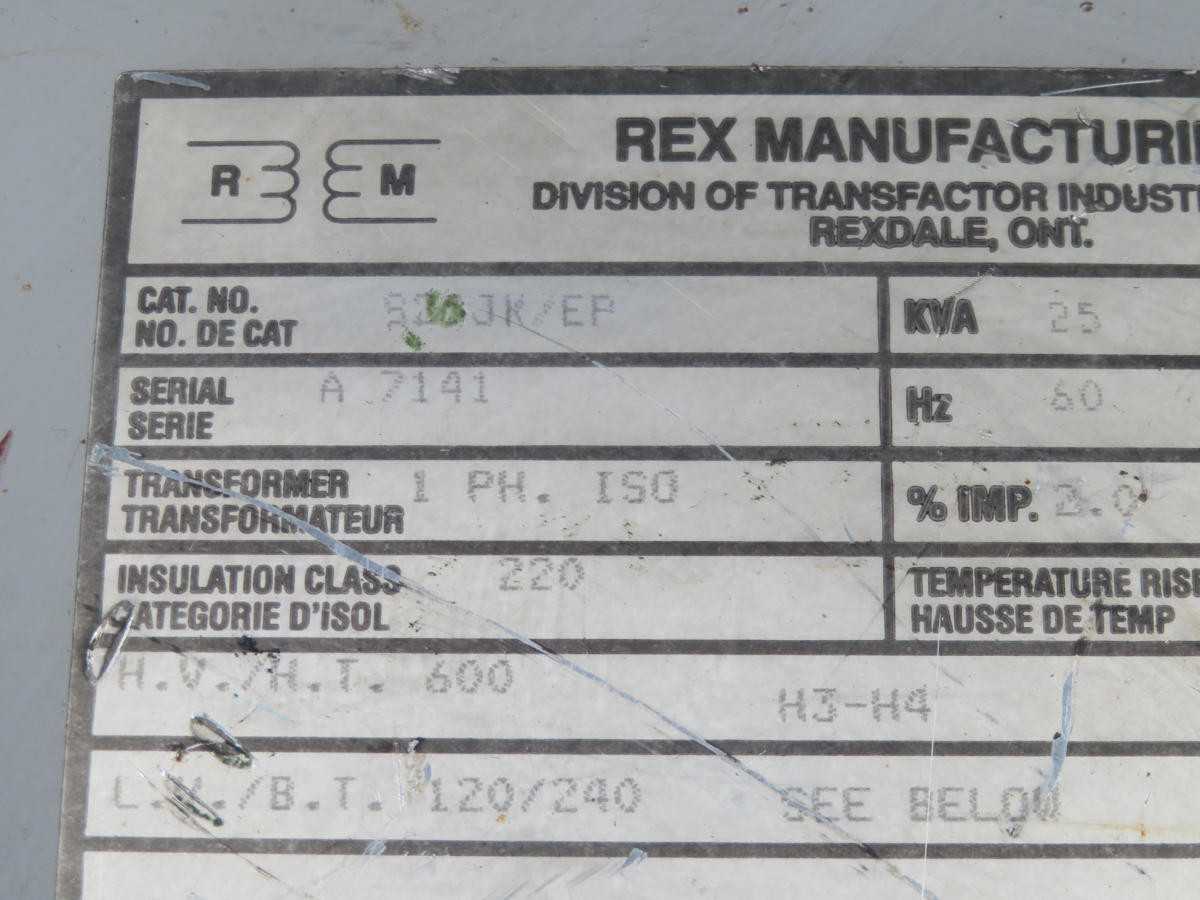 REX 836JK/EP A 7141 SINGLE PHASE TRANSFORMER 25 KVA T200927 - POWER TRANSFORMERS