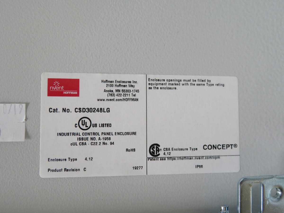 HOFFMAN CSD30248LG ENCLOSURE T228460 - ELECTRICAL ENCLOSURES