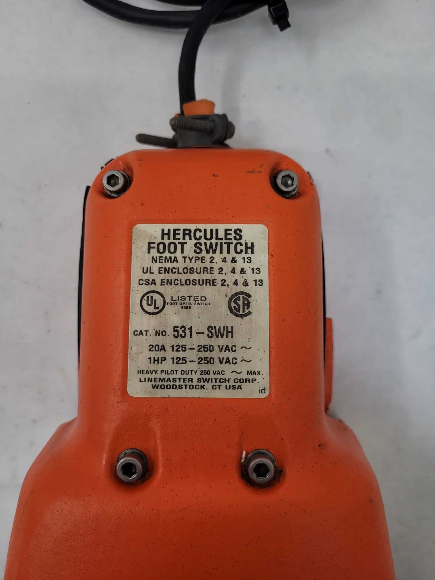 LinemaSter Switch Corp. Model 531-SWH Hercules Foot Switch - SWITCHES