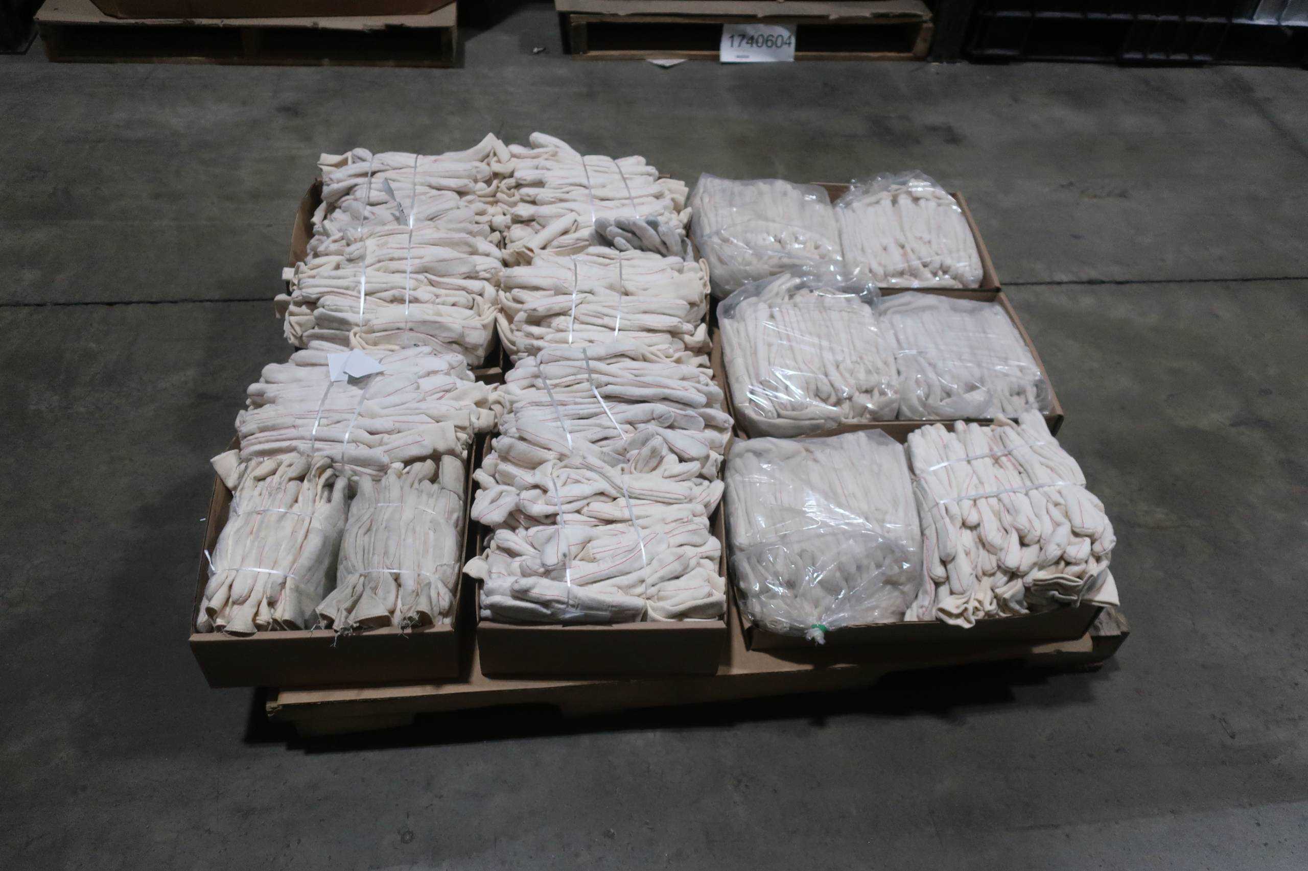 SKU 1761728 - PALLET OF ASSORTED COTTON GLOVES - PPE
