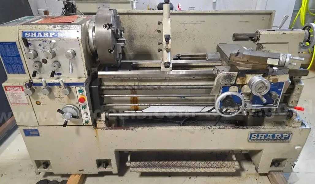 2008 SHARP 1640L MANUAL ENGINE LATHE, 16X40, 7.5 HP, 2000 RPM, 3.18 BORE, D1-8, 3-JAW CHUCK