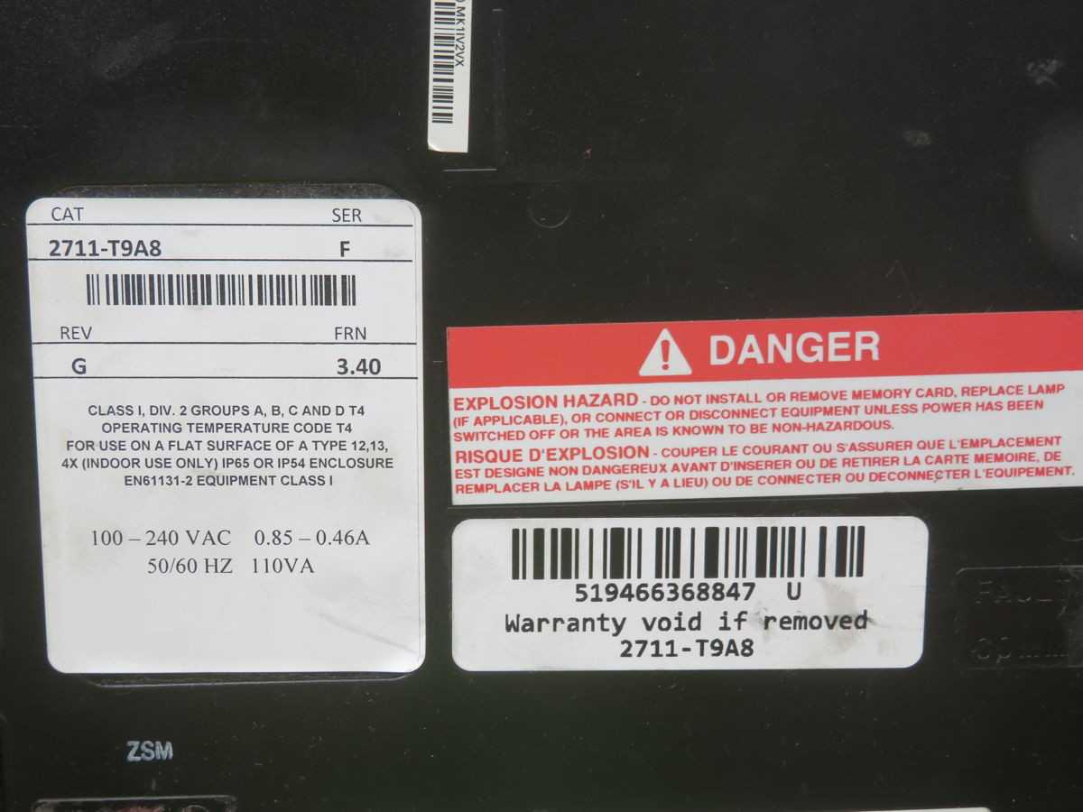 ALLEN BRADLEY 2711-T9A8 OPERATOR INTERFACE T247311 - OPERATOR INTERFACE PANELS