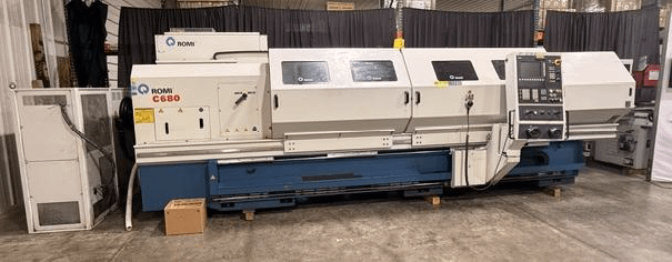 2013 Romi C680 CNC Flat Bed Lathe With Chip Conveyor, 1000 RPM, 30 kW Spindle Power - CNC LATHES
