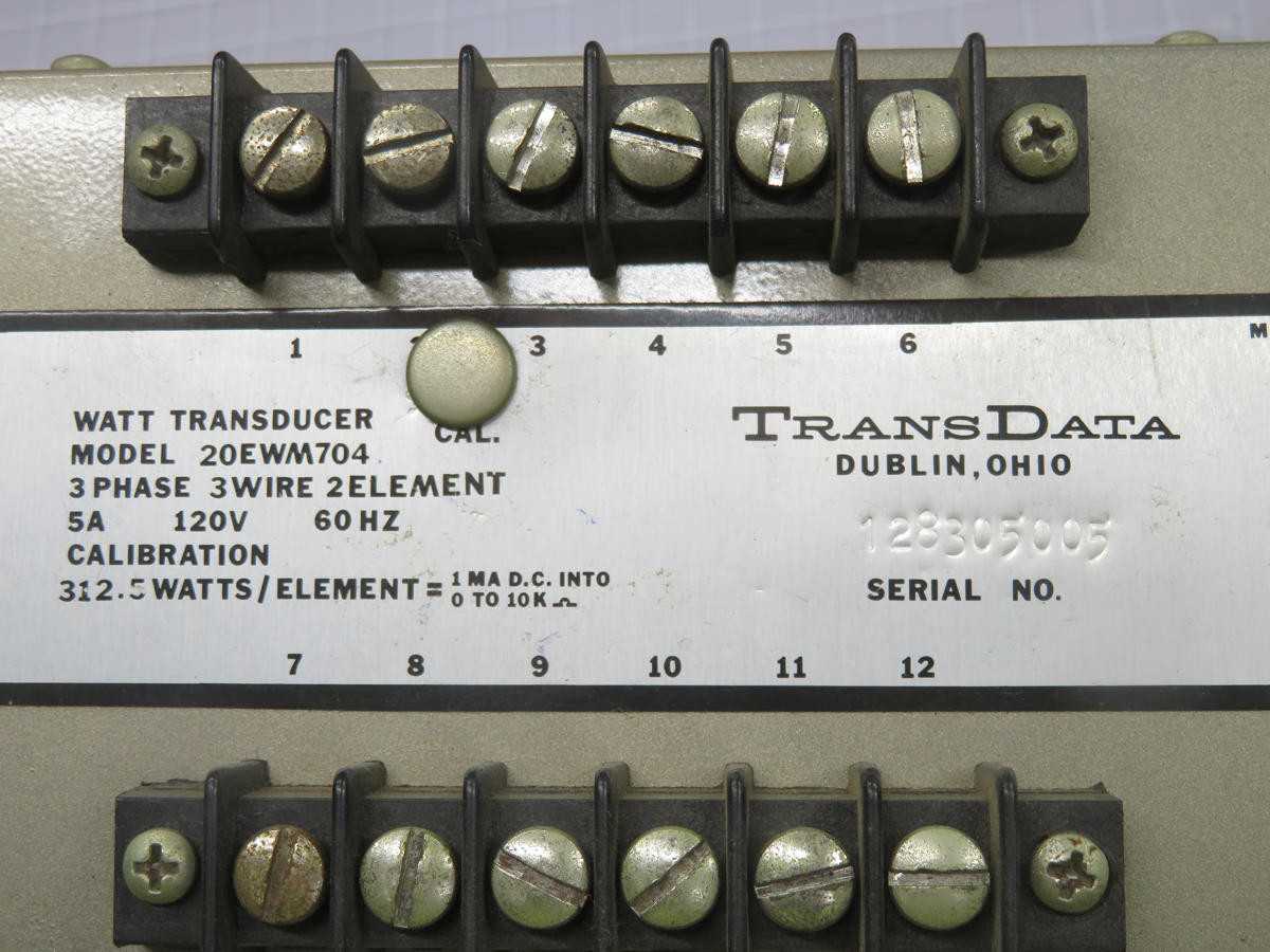 TRANSDATA 20EWM704 WATT TRANSDUCER T223120 - INSTRUMENTATION