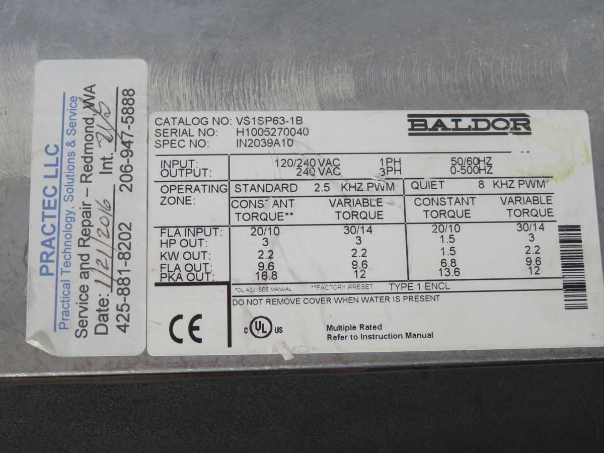 BALDOR VS1SP63-1B INVERTER DRIVE T259852 - AC VFD DRIVES