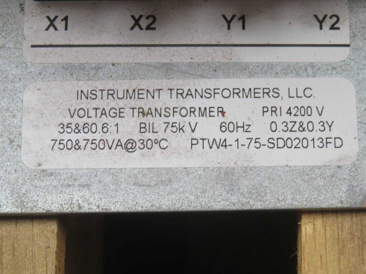 INSTRUMENT TRANSFORMERS PTW4-1-75-SD02013FD TRANSFORMER W FUSE 9F60BDD002 T272040 - POWER TRANSFORMERS