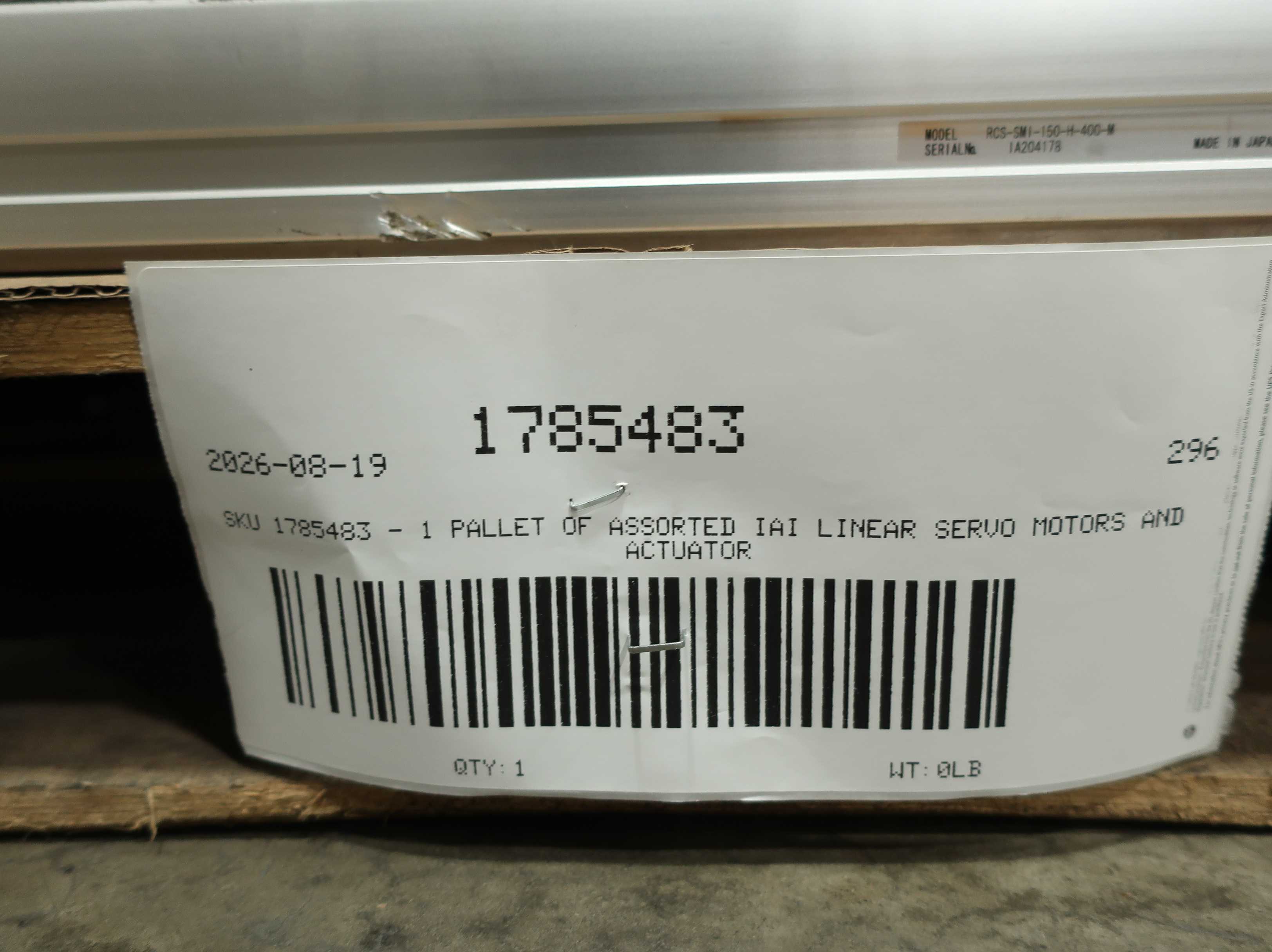 SKU 1785483 - 1 PALLET OF ASSORTED IAI LINEAR SERVO MOTORS AND ACTUATOR - LINEAR SERVO MOTORS