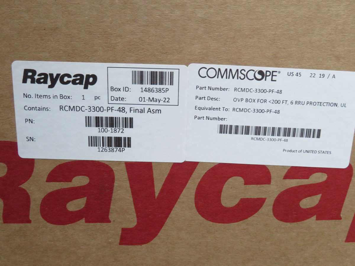 RAYCAP RCMDC-3300-PF-48 OVP BOX T255504 - ELECTRICAL ENCLOSURES