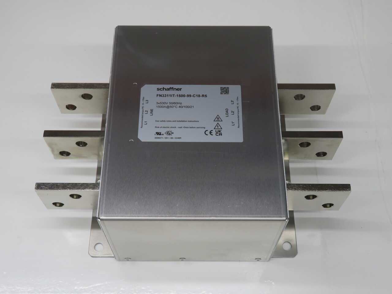 SCHAFFNER FN3311IT-1500-99-C18-R5 3-PHASE COMPACT POWER LINE EMC/RFI FILTER, 1500A CLASS, QUICK-CONN - LINE FILTERS