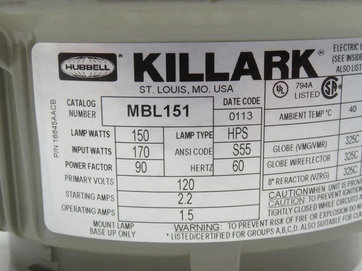KILLARK MBL151 LIGHTING FIXTURE T238503 - LIGHTING