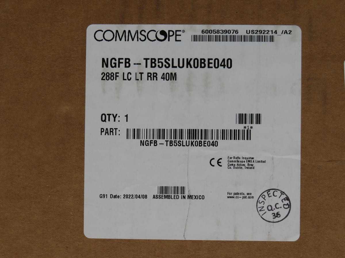 Commscope NGFB-TB5SLUK0BE040 Fiber Patch Block Steel Powder-Coated Singlemode Standard - FIBER OPTIC CABLE
