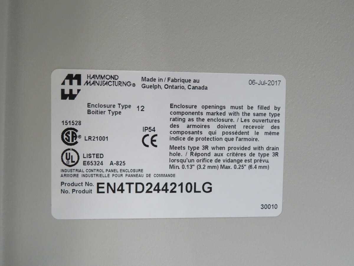 HAMMOND EN4TD244210LG ENCLOSURE T228463 - ELECTRICAL ENCLOSURES