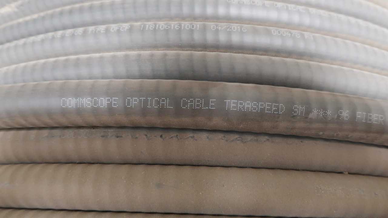 COMMSCOPE P-096-MZ-8W-F12BK FIBER OPTIC CABLE 96 FIBER SINGLE MODEINTERLOCKING 706 FT - FIBER OPTIC CABLE