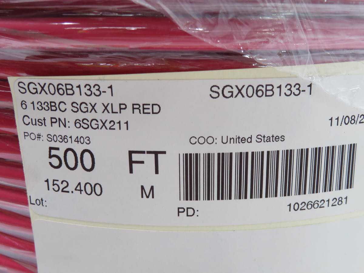 LOT OF 500 FT ICA SGX06B133-1 ELECTRIC WIRE CABLE T205339 - ELECTRICAL WIRE