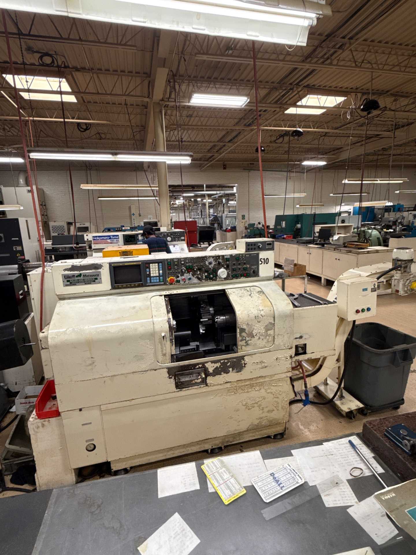 Nakamura Tome TMC-15M CNC Lathe 220V 10HP 4500RPM Chip Conveyor, 2 Spindles - CNC LATHES
