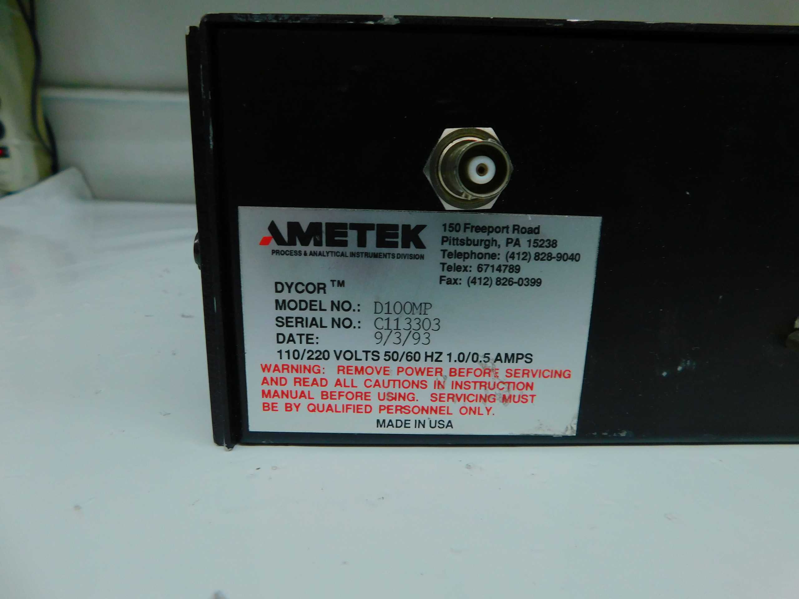 AMETEK D100MP QUADRUPOLE POWER SUPPLY M7800 - POWER SUPPLIES