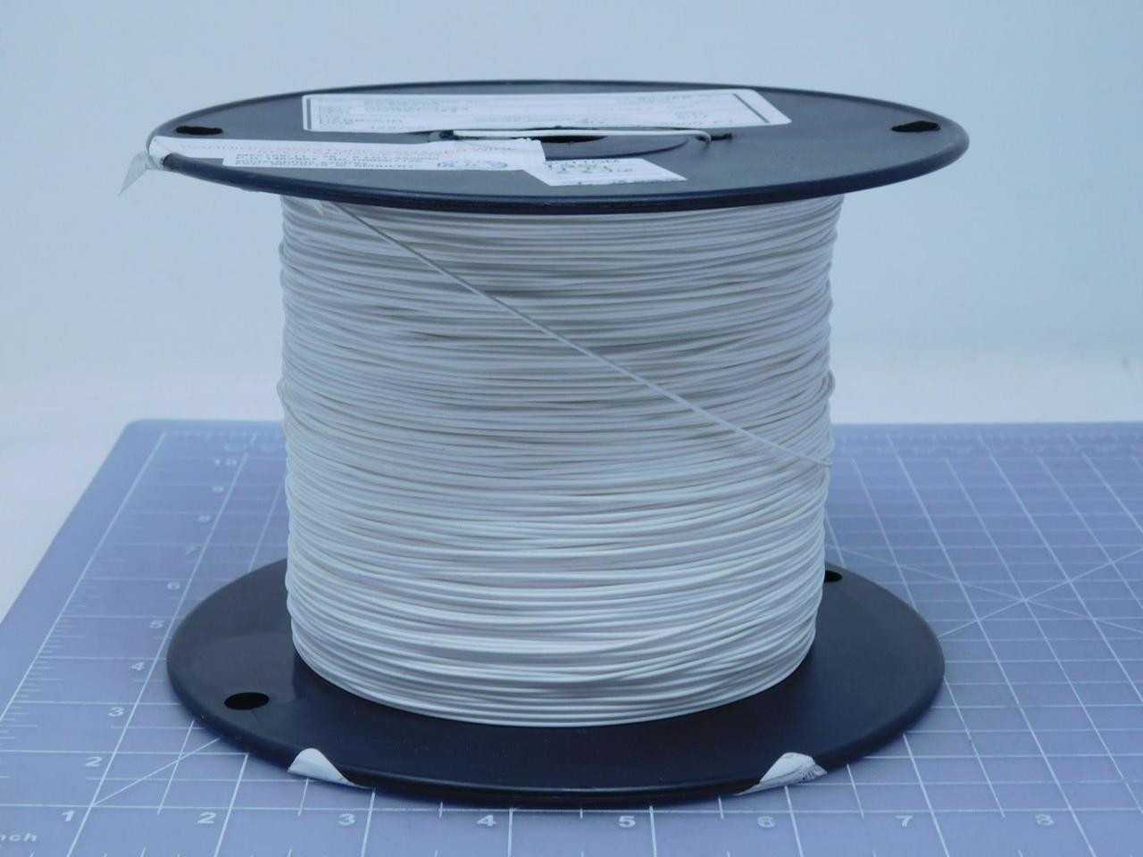 LOT OF 2000 FT WIREMASTERS M22759/11-26-9 WHITE 26 AWG PTFE TAPES/COATED FIBERGLASS BRAID WIRE T1320 - ELECTRICAL WIRE