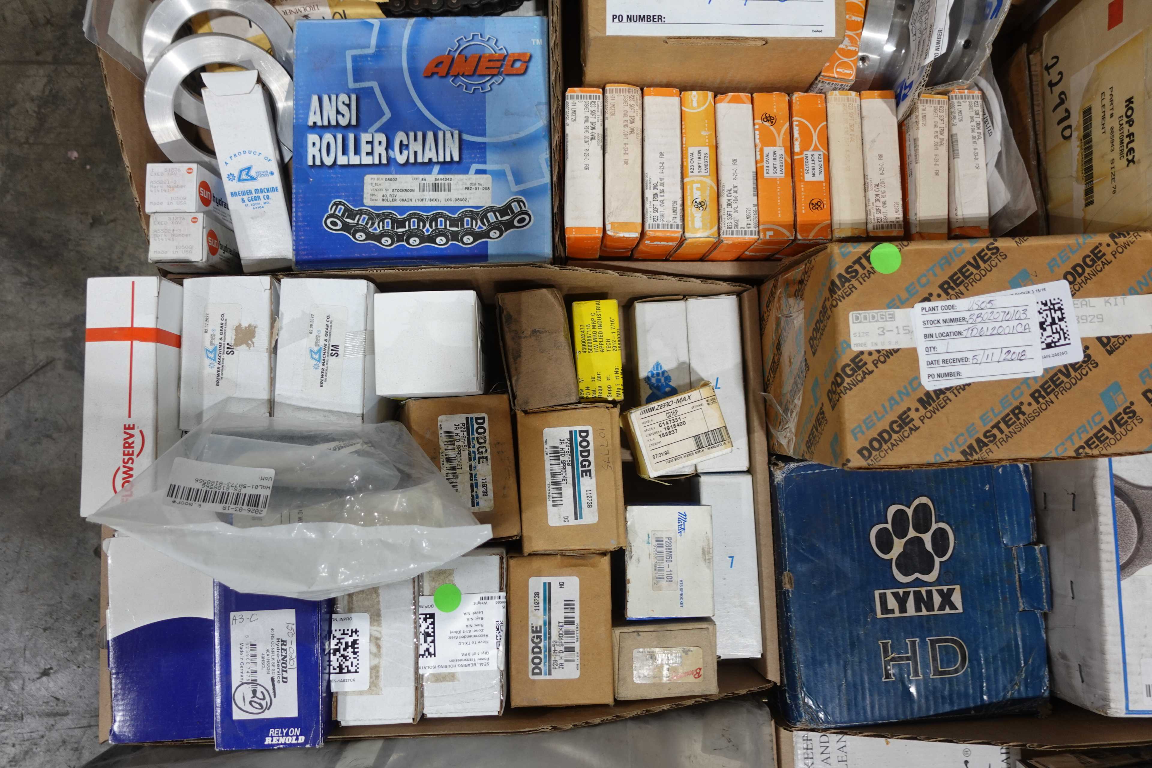 SKU 1769251 - 4 PALLETS OF ASSORTED POWER TRANSMISSION REPLACEMENT PARTS - POWER TRANSMISSION