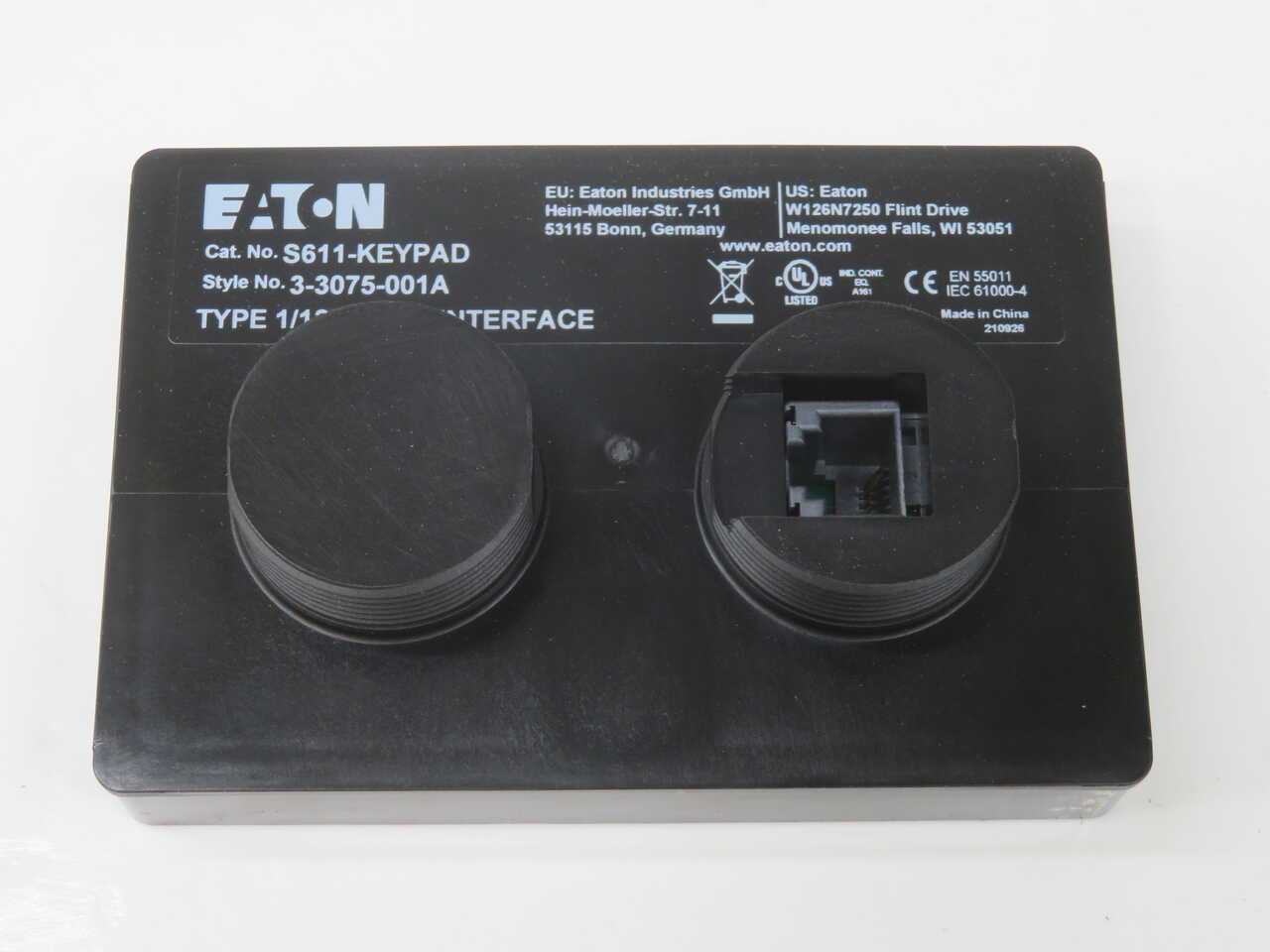EATON S611-KEYPAD 3-3075-001A USER INTERFACE - OPERATOR CONTROLS