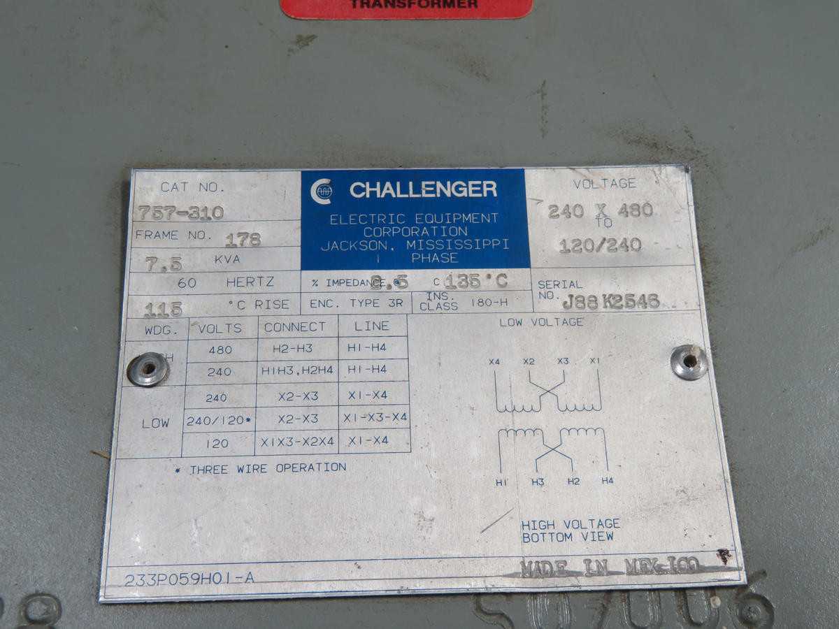 ELECTRIC EQUIPMENT 757-310 TRANSFORMER T224273 - POWER TRANSFORMERS