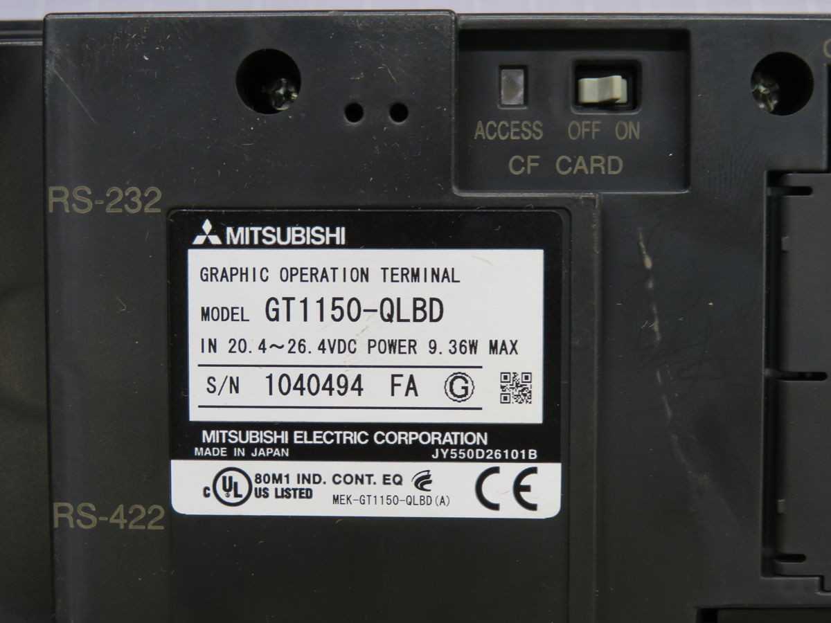 Mitsubishi GT1150-QLBD Graphic Operation Terminal T252242 - OPERATOR INTERFACE PANELS
