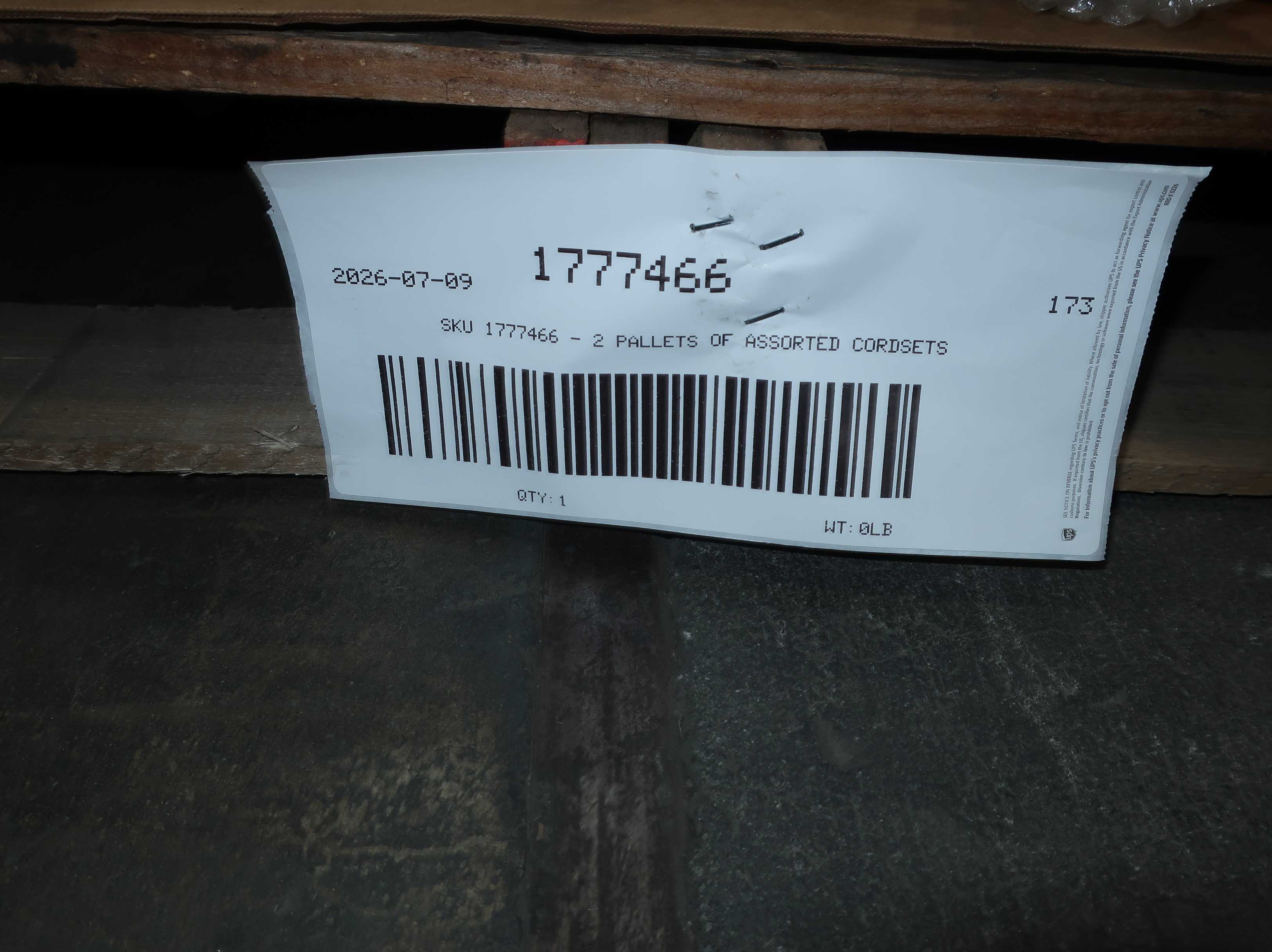 SKU 1777466 - 2 PALLETS OF ASSORTED CORDSETS AND CABLES - CORDSET CABLES