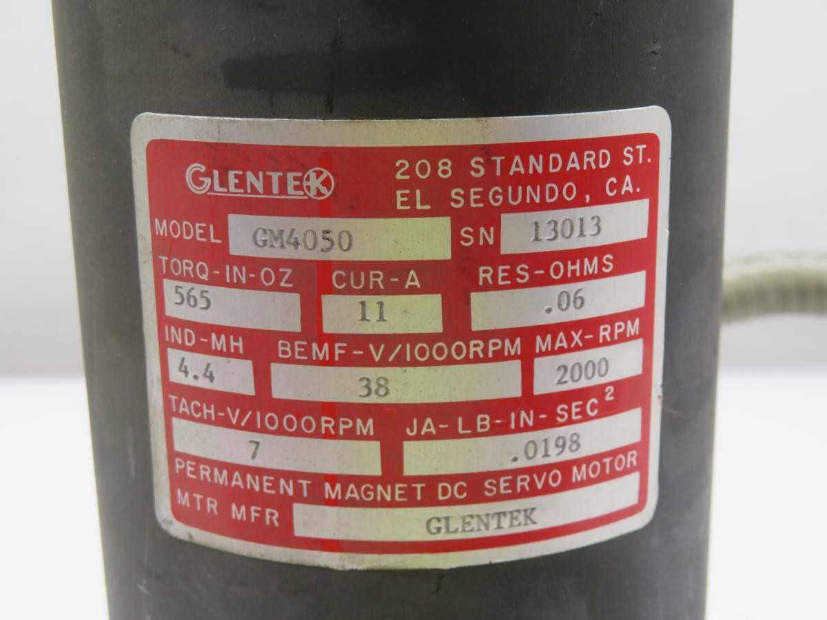 Glentek GM4050 Permanent Magnet DC Servo Motor T226866 - SERVO