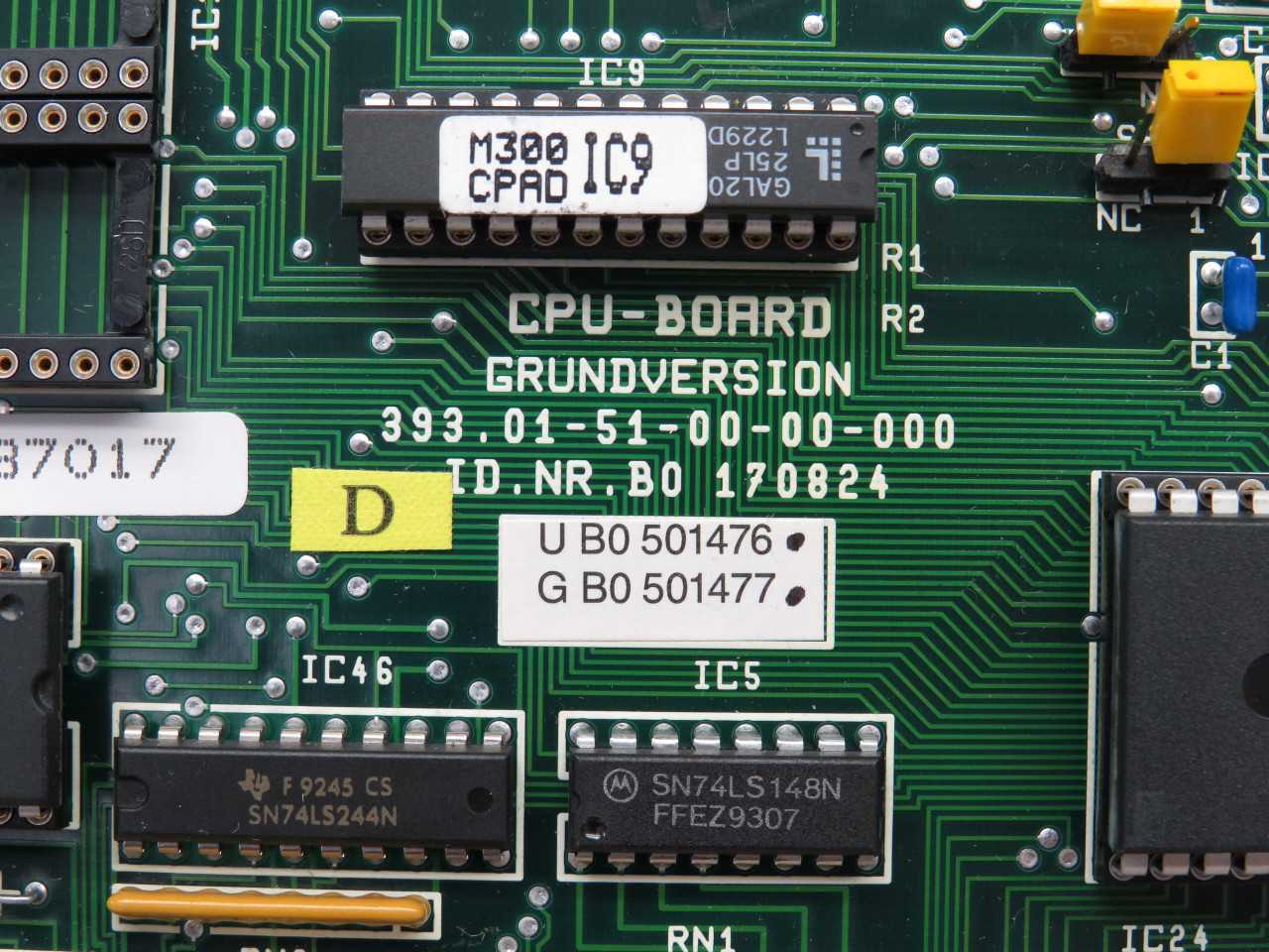 Perkin Elmer 393.01-51-00-00-000 B0 501476 CPU Board T186615 - PCB CIRCUIT BOARDS
