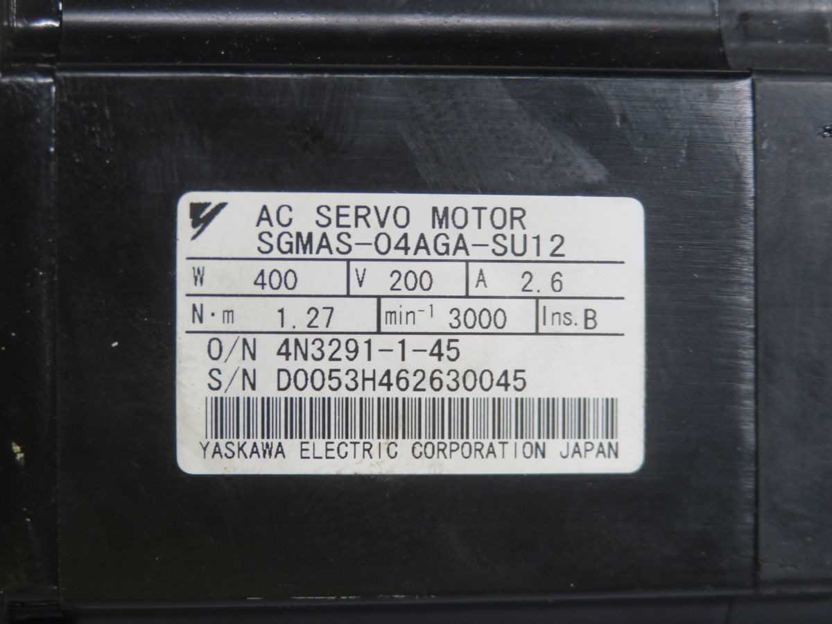YASKAWA SGMAS-04AGA-SU12 AC SERVO MOTOR T246594 - SERVO