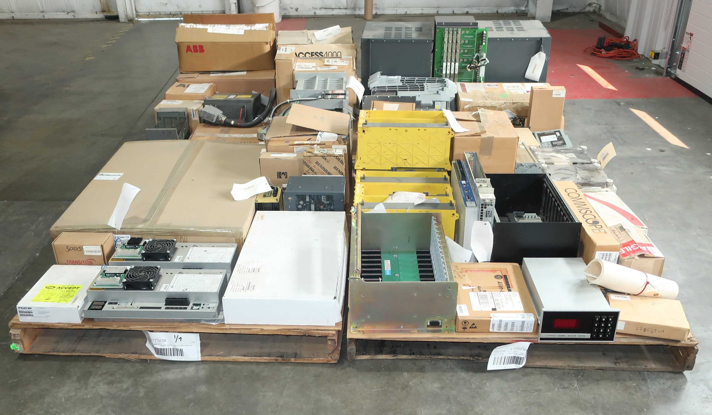 SKU 1777230 - 4 PALLETS OF ASSORTED PLC MODULES AND CHASSIES - PLC MODULES