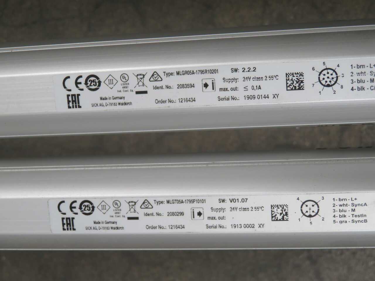 SICK MLGR05A-1795R10201 MLGT05A-1795F10101 MODULAR MEASURING LIGHT GRID CURTAIN PAIR - SENSORS