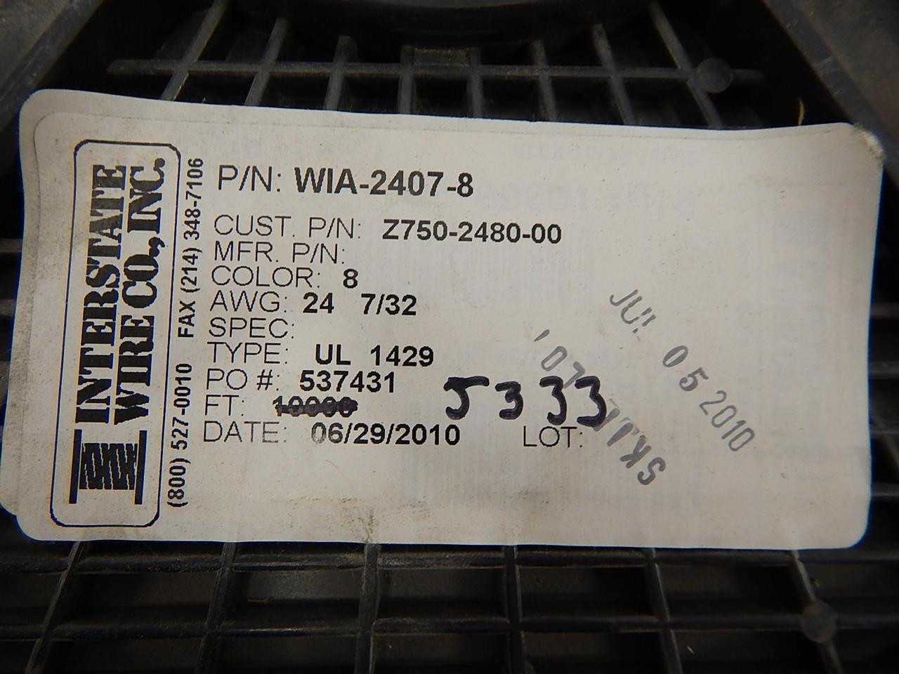 INTERSTATE WIRE Z750-2480-00 WIA-2407-8 WIRE (5333 FT) T58229 - ELECTRICAL WIRE