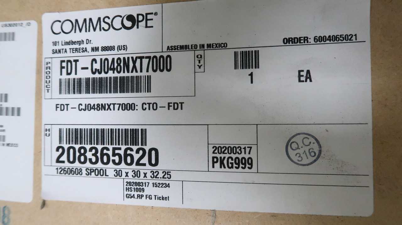 Commscope FDT-CJ048NXT7000 48 Fiber Single Mode Fiber 700 Ft M1288 - FIBER OPTIC CABLE