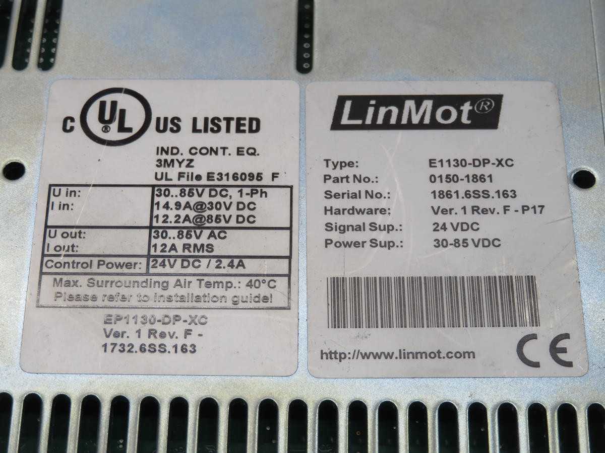 LinMot E1130-DP-XC Profibus DP Drive T213439 - High Performance Motion Control - SERVO