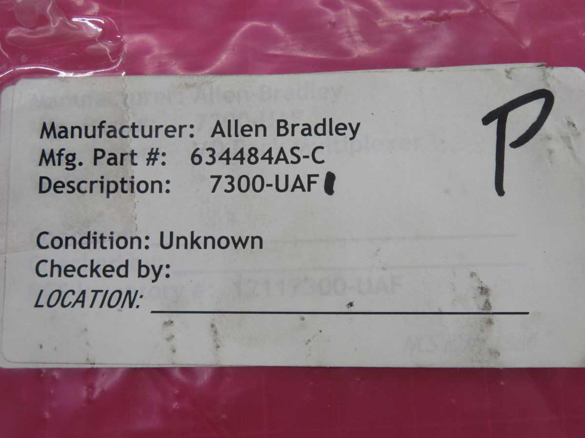 ALLEN BRADLEY 634484AS-C 7300 UAF1 I/O MULTIPLEXER MODULE T259008 - AUTOMATION & CONTROLS