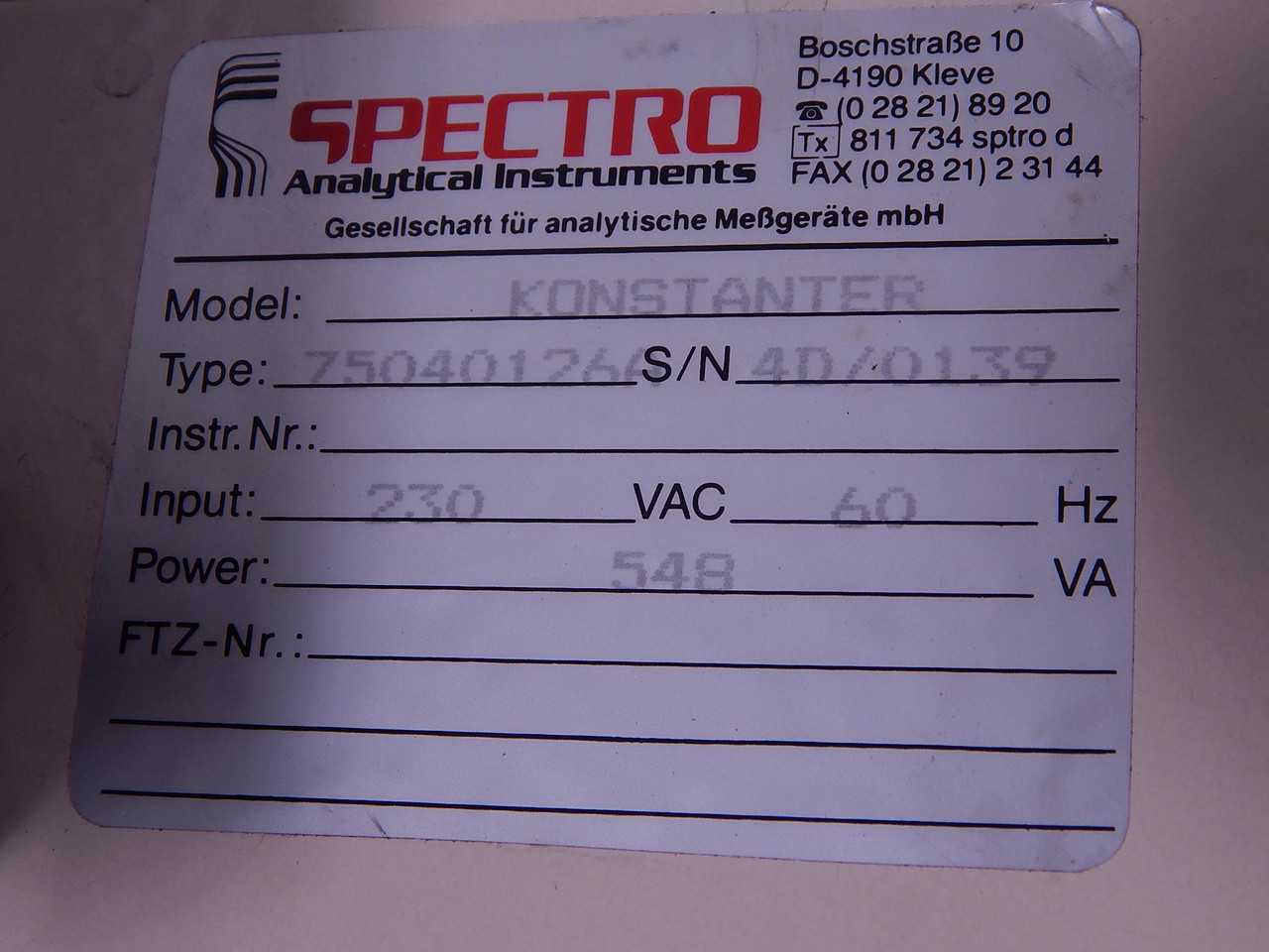 SPECTRO 75040126A KONSTANTER TRANSFORMER T145065 - POWER TRANSFORMERS