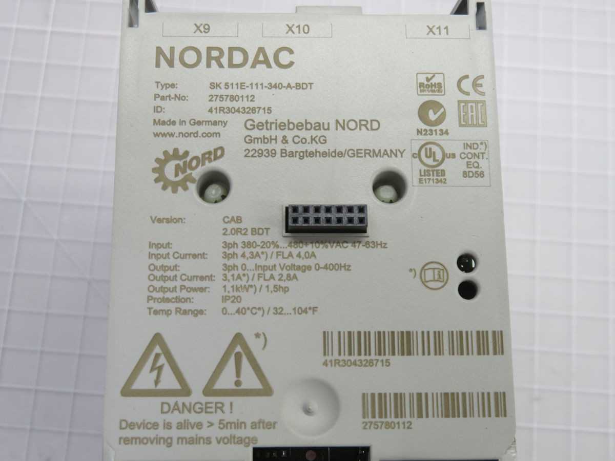 NORDAC 275780112 SK 511E-111-340-A-BDT Inverter Drive T260657 - GEARMOTOR