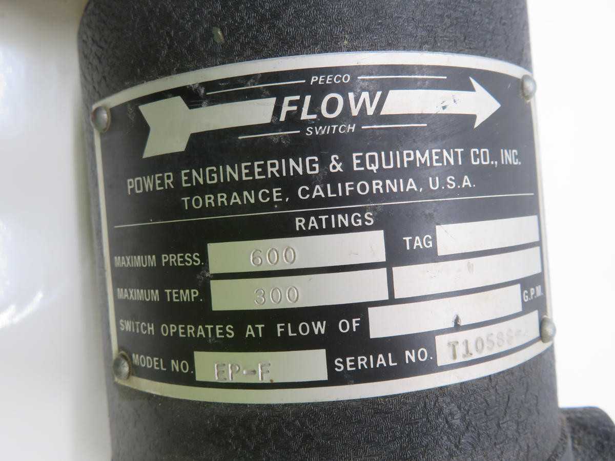 PEECO EP-F FLOW SWITCH T212156 - FLOW MEASUREMENT