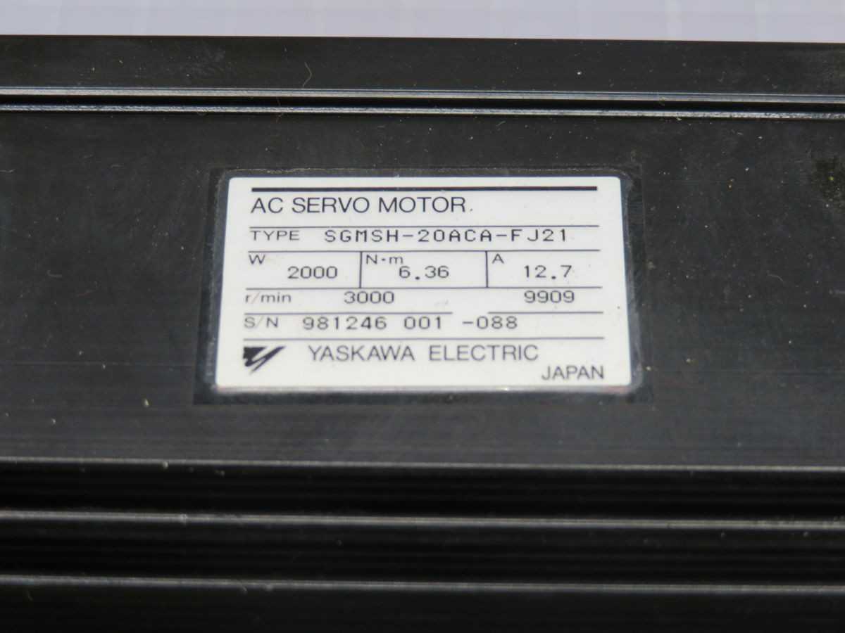 YASKAWA SGMSH-20ACA-FJ21 SERVO MOTOR T248007 - SERVO