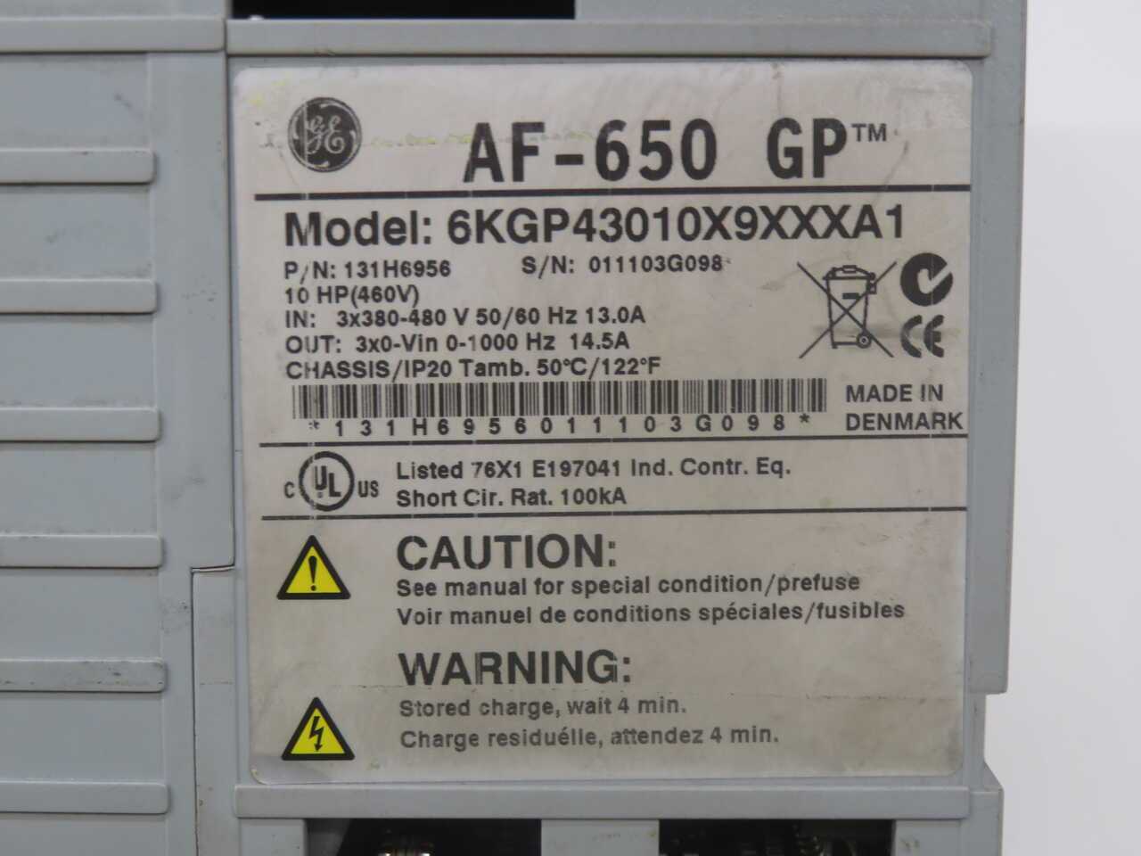 GE 6KGP43010X9XXXA1 131H6956 AC DRIVE T270760 - AC MOTOR