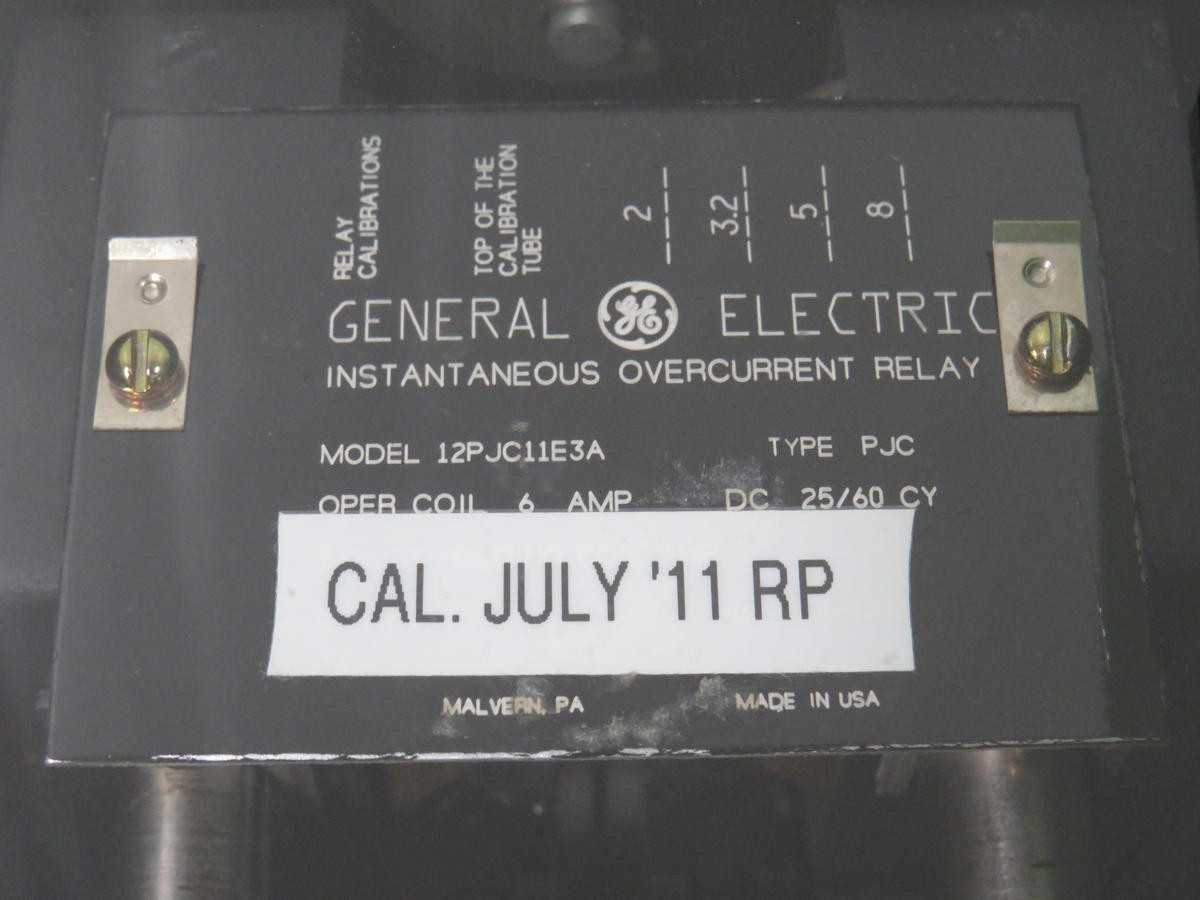 GE 12PJC11E3A TYPE PJC INSTANTANEOUS OVERCURRENT RELAY T194846 - ELECTRICAL COMPONENTS