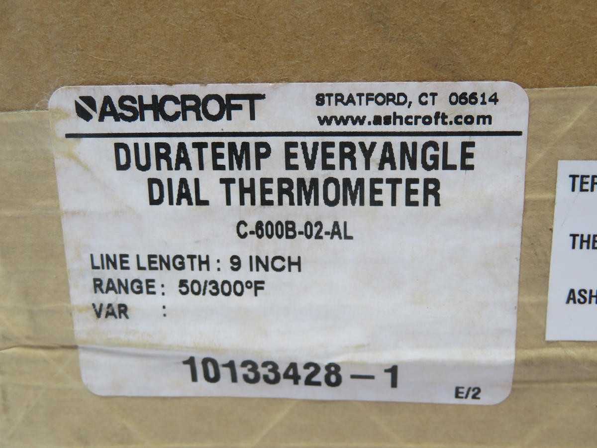 Ashcroft C-600B-02-AL Thermometer T225494 - Precision Temperature Measurement - THERMOMETER