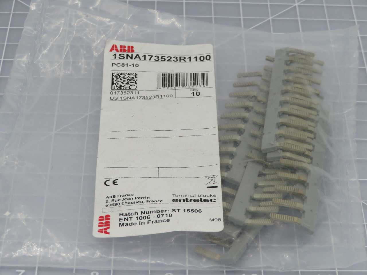 LOT OF 403 ABB 1SNA173523R1100 TERMINAL BLOCK CONNECTORS PC81-10 T190598 - TERMINAL BLOCKS