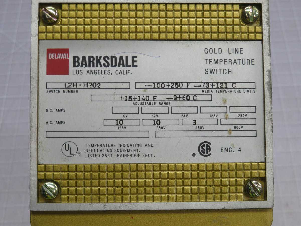BARKSDALE L2H-H202 GOLD LINE TEMPERATURE SWITCH T235162 - TEMPERATURE CONTROL COMPONENTS