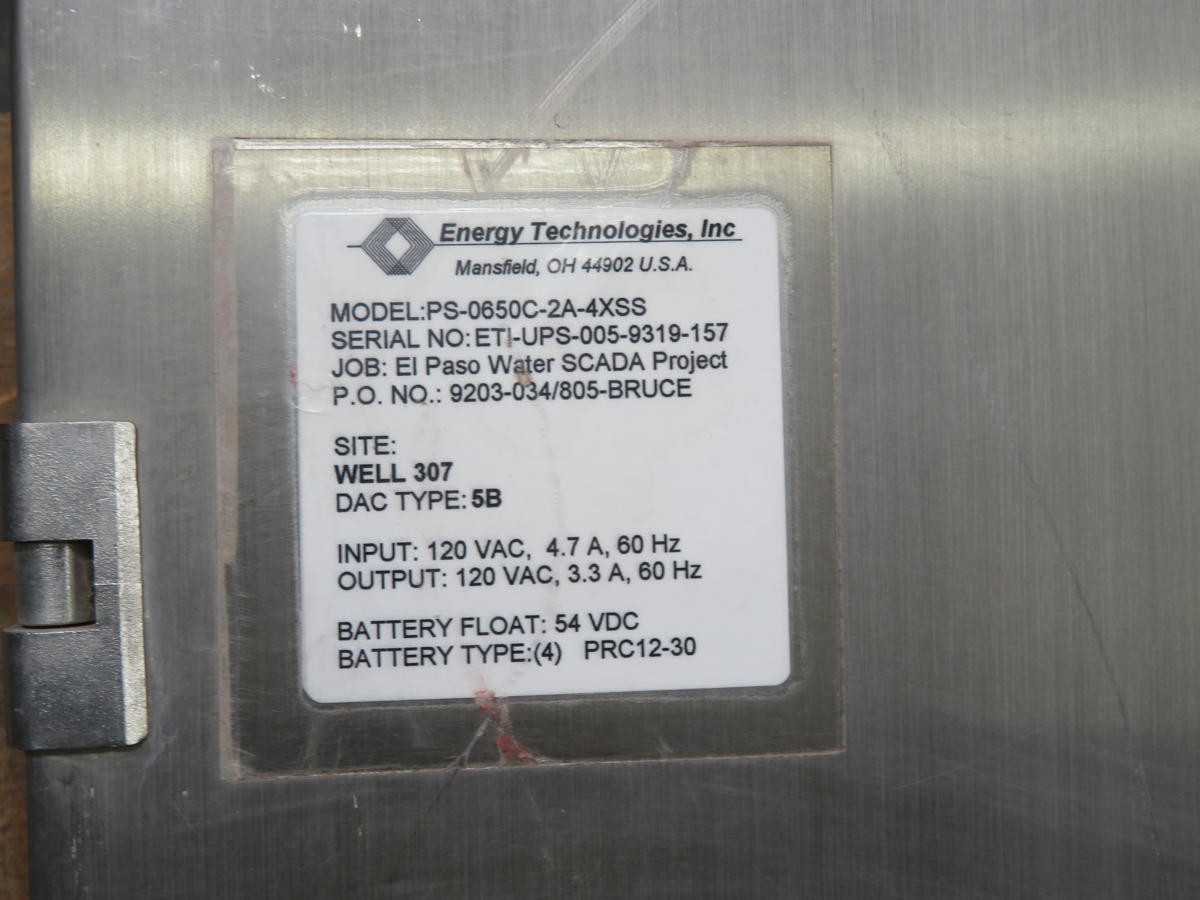 Energy Technologies PS-0650C-2A-4XSS Stainless Steel Enclosure T243214 - ELECTRICAL ENCLOSURES