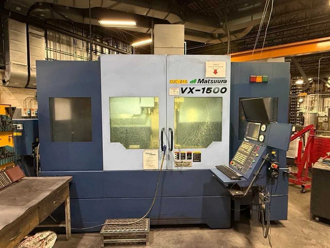 2016 Matsuura VX-1500 VMC, FANUC 31I, CAT50, 60X27.5X24, 30 ATC, 15K RPM - VERTICAL MACHINING CENTERS