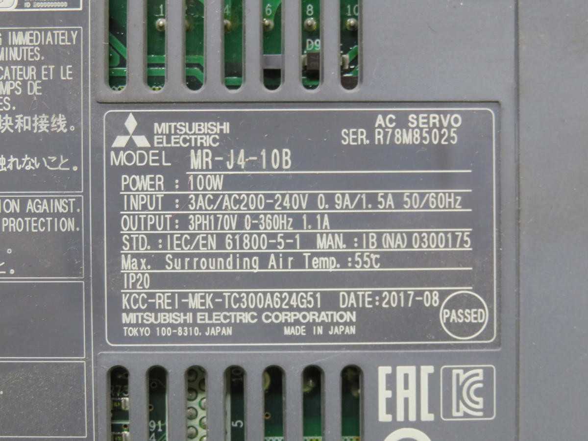 MITSUBISHI MR-J4-10B DRIVE T216943 - SERVO