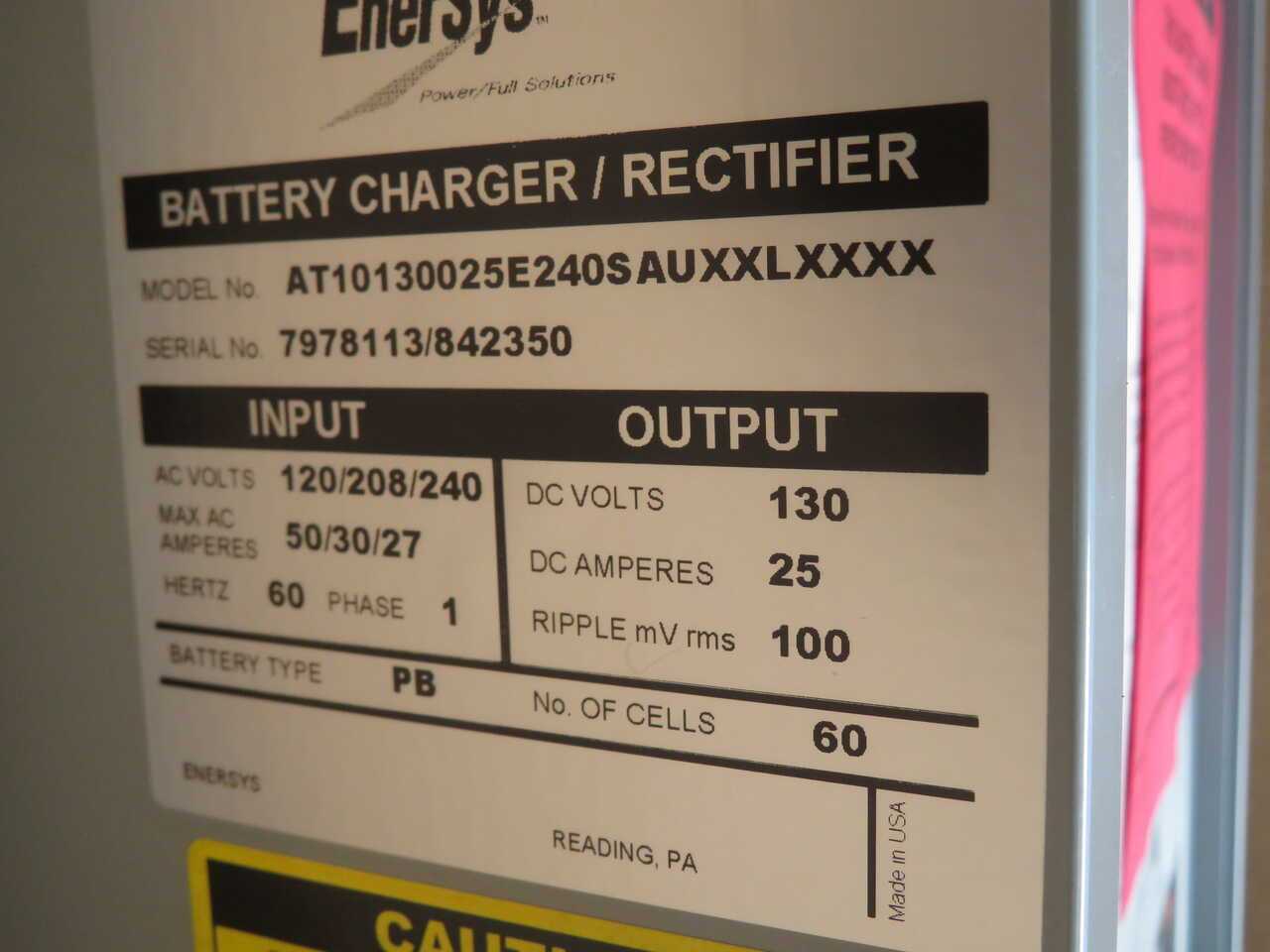 ENERSYS AT10130025E240SAUXXLXXXX BATTERY CHARGER T272315 - BATTERY CHARGERS